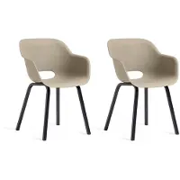 Keter Tuinstoel Noa Zand 55x56,5x80cm - 2 Stuks