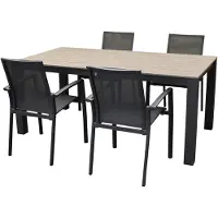 AVH-Collectie Malaga Sydney dining tuinset 180x92xH74 cm 5 delig polywood