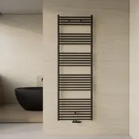 Boss & Wessing Designradiator BWS Nile Gobi 180x60 cm Geborsteld Mat Zwart Midden/zij-aansluiting