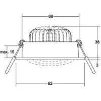 Brumberg Downlight BB34, dimbaar, zwart, Woon-/ Eetkamer, Aluminium, downlight