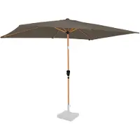 Vonroc Parasol Rapallo 200x300cm – Premium rechthoekige parasol - houtlook | Taupe