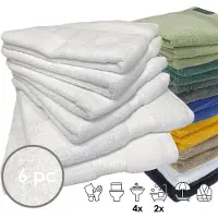 ISleep Terry Badtextiel - Voordeelset (6 delig) - 4x Handdoek 60x110 cm - 2x Badlaken 70x140 cm - Wit