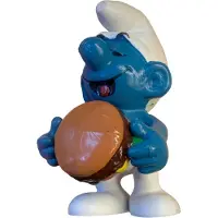 Schleich Smurf met Hamburger - De Smurfen - 10158 - - 6 cm