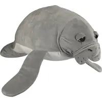 Nature Planet Knuffeldier Zeekoe - zachte pluche stof - premium knuffels - grijs - 68 cm - Manatee