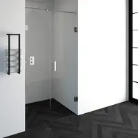 Brauer Void nisdeur 2-delig helder glas 110x200 omkeerbaar met draaideur 60 aan muur incl. glascoating chroom