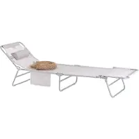 SoBuy Ligbed - Opvouwbaar - Max. 120 kg - 195 x 63 x 30 cm - Wit