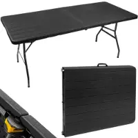 Gardlov Inklapbare tafel - klaptafel - 180x74x74 cm - zwart
