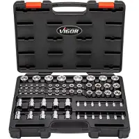 Vigor V7920N Dopsleutelinzetset 1/2 (12.5 mm), 1/4 (6.3 mm), 3/8 (10 mm) 60-delig