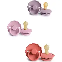 Frigg DAISY Fopspeen set 3 stuks Poppy,Lupine en Heather 0-6 maand maat 1
