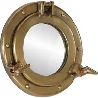 vidaXL - Wandspiegel - patrijspoort - Ø23 - cm aluminium - en - glas