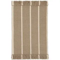 Ferm Living Calm kelim deurmat Dark Sand, Off-white, 50x70 cm