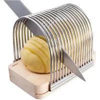 GEFU HASSEL Hasselback Aardappelsnijder – RVS en Hout – Voor Aardappelen en Groenten – 14 cm