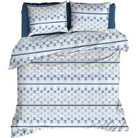 Romanette Dekbedovertrek Kapla Blue Katoen-200 x 200 / 220 cm | 2-Persoons