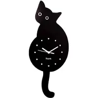 Fisura wandklok kat zwart mdf