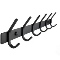 SEASO wandkapstok RVS - Kapstok Industrieel - 12 hangers - Mat zwart