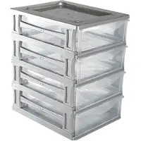 Hega hogar Ladeblokje/bureau organizer 4x lade - grijs/transparant - L26 x B35 x H39 cm - kunststof
