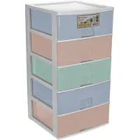 Hega hogar Ladeblokje/bureau organizer 5x lade - multi kleuren - L38 x B38 x H72 cm - kunststof - ladekastje