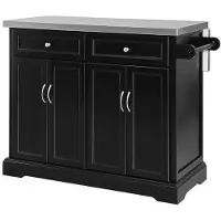 SoBuy Keukenkast - Keukeneiland - Roestvrij staal - 115x92x46-71 cm
