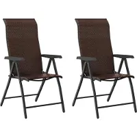 vidaXL Tuinstoelen 2 st inklapbaar poly rattan bruin
