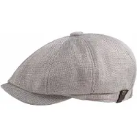 LGT JWLS Vintage Stijl Lichtgrijze Katoenen Baret voor Heren
