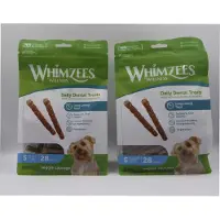 Whimzees 2 X daily dental treats ondersteunt orale gezondheid, vegetarisch en lekker smal 28 stuks, tandverzorgend
