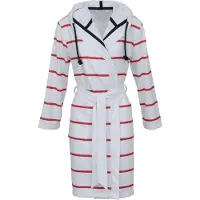 Carl Ross dames badjas 560310 white/deep red 44/46