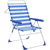 Marbueno Summer Folding Chair 5 Positions 59x61x97 Cm Blauw