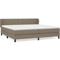 vidaXL Boxspring met matras stof taupe 200x200 cm