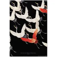 Merkloos Poster Furisode With A Myriad Of Flying Cranes 61x91,5cm