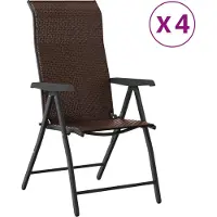 vidaXL Tuinstoelen 4 st inklapbaar poly rattan bruin