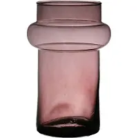 Hakbijl Glass Bloemenvaas Luna - transparant mauve - eco glas - 16 x 25 cm - cilinder vaas