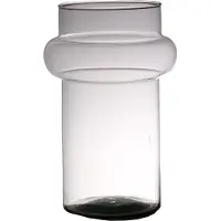 Hakbijl Glass Bloemenvaas Luna - transparant - eco glas - 16 x 25 cm - cilinder vaas