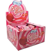 Vidal Snoep Rolla Belta Aardbeien Zure Mat Display 24 Stuks