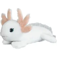 Nature Planet Knuffeldier Axolotl - zachte pluche stof - premium knuffels - wit - 30 cm - reptiel knuffel