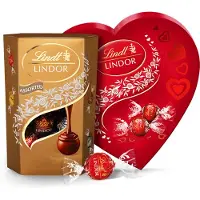 Lindt LINDOR Chocolade Bundel 400 gram - Melkchocolade, Witte chocolade, Pure chocolade, Hazelnoot chocolade - Rood Hart - Chocolade Cadeau - Vaderdag Cadeau
