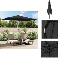 vidaXL Parasol met metalen paal 300x200 cm zwart