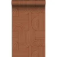 ESTAhome behang grafisch 3D motief terracotta - 53 cm x 10.05 m - 139938