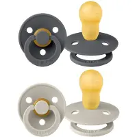 BIBS Colour Schnuller - Gr. 3 - 2er-Pack - Rund - Sand/Iron - - One Size - Schnuller