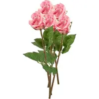 Emerald Kunstbloem Roos Bud tak - 5x - 58 cm - roze - Kunst zijdebloemen