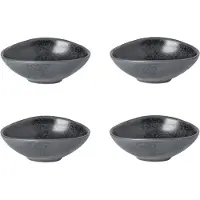 Costa Nova - servies - kleine ovale kom 3 x 10 cm - Livia zwart - set van 4