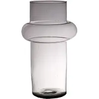 Hakbijl Glass Bloemenvaas Luna - transparant - eco glas - 19 x 30 cm - cilinder vaas