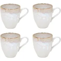Costa Nova beker met oor Taormina wit met gouden rand set van 4