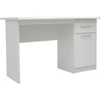 Interiax Bureau Jaxx - Wit, 1 Schuif 1 Deur, MDF