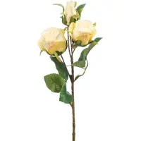 Emerald Kunstbloem Roos tak - 44 cm - creme wit - Kunst zijdebloemen