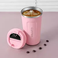 Topco Koffiemok met Temperatuurdisplay 380 ml - Roze