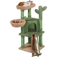 OEM Kleine/Grote klimboom - Cactusvorm - 106 cm hoog - Groen/Bruin