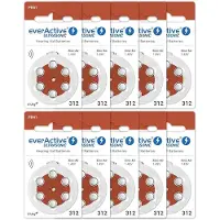 EverActive 312, 60 stuks, batterij voor gehoorapparaten,, 10 blisterkaarten PR41