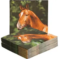 Esschert Design papieren servetten - 60x - paard - 33 x 33 cm