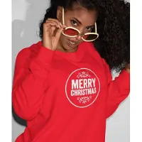B&C Kersttrui Rood Merry Christmas Round - Maat 4XL - Kerstkleding voor dames & heren