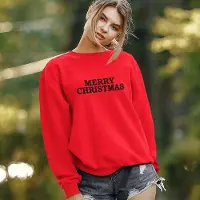B&C Rode Kersttrui Merry Christmas 2 Black - Maat XL - Kerstkleding voor dames & heren